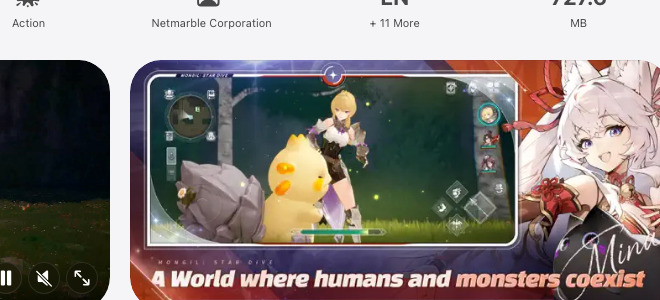 Official App Store screenshot for MONGIL: STAR DIVE.